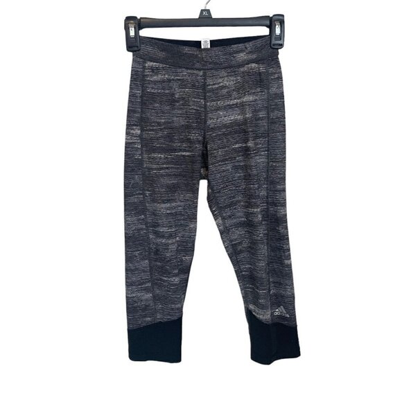 Adidas Women leggings xSmall Performance Static Print Cropped Workout athletic - Picture 1 of 10